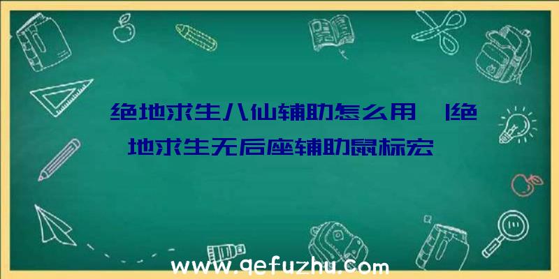 「绝地求生八仙辅助怎么用」|绝地求生无后座辅助鼠标宏